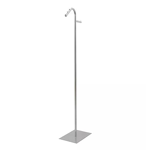 Edelstahl-Garderobenständer für Zuhause, Büro, Einzelhandel, Display, freistehender Kleiderständer mit stabilem Metallsockel, L-förmiger Kleiderbügel (170 cm)