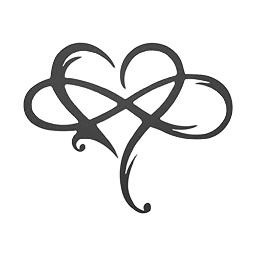 Wifehelper Unendliches Herz Metall Wanddekoration Kunst Edelstahl Liebesherz Dekoratives Ornament Ewige Liebe Wandbehang Dekoration Indoor Ornamente für Hochzeit Geburtstagsfeier (Schwarz)