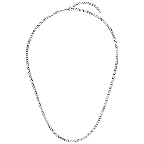 Purelei® Spirit Three Halskette (Silber), Wasserfeste Figaro-ketten, Panzerketten aus Edelstahl für Herren und Frauen, 50-55 cm Länge verstellbar, Geschenk für Männer (3,5 mm, Silber)