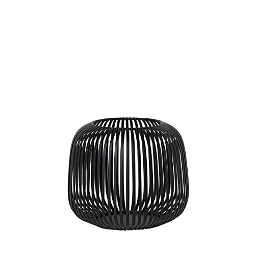 blomus Laterne Lito | Black | Größe S | 20L x 20B x 17H cm | Kerzenhalter Schwarz | Windlicht aus Edelstahl | Laterne Deko | Indoor Windlicht Klein