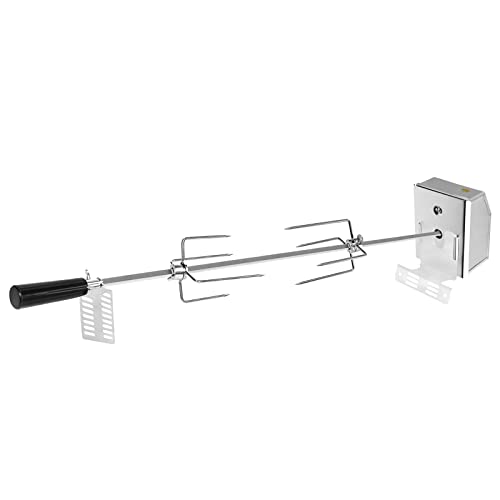 VA Cerulean Edelstahl Elektrischer Drehspieß,Grillspieß Set inkl. 2X Fleischnadeln und Motor,107cm,220V   240V, Drehspieß für Gasgrill,Rotisserie für Camping Ausflug, Lagerfeuer und mehr