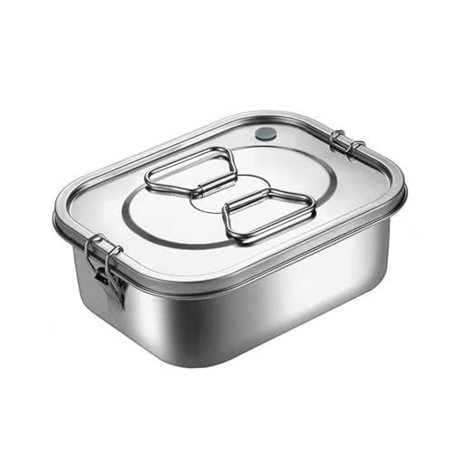 HOUSN 2000ml,Doppelschicht Brotzeitbox 3 Fächern,Auslaufsicher aus Metall, ?für Kinder Erwachsen,20cm