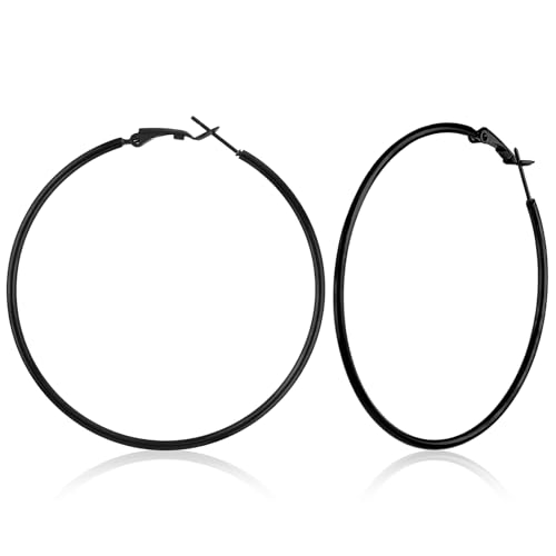Damen Creolen Groß Selber Machen Weinglas Charms Edelstahl Runde Offene Ohrring Creolen Schwarz Creolen Für Schmuck herstellung DIY Handwerk 70mm