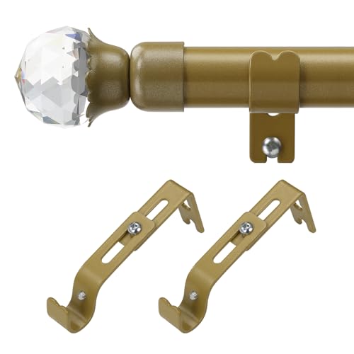 Gardinenstange, Gardinenstange Ausziehbar 16mm mit Deko Endstück, 71-170 cm, Stabile Gardinenstangenset Silber Gardienenschiene, Vorhangstange Edelstahl für Schlafzimmer, Wohnzimmer, Kinderzimmer