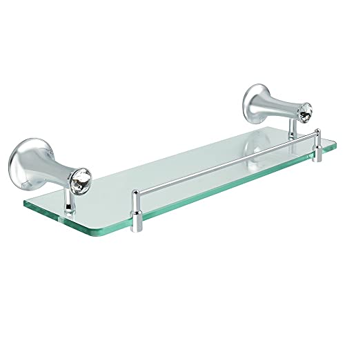 SOFPGKMFVN Duschablage, 40 cm, Glasregal für Badezimmer, Badewanne, Dusche, Glashalter aus Edelstahl, Lagerregal, Wandhalterung, Regal, Badezimmerregale, Zubehör, Badezimmer-Organizer,