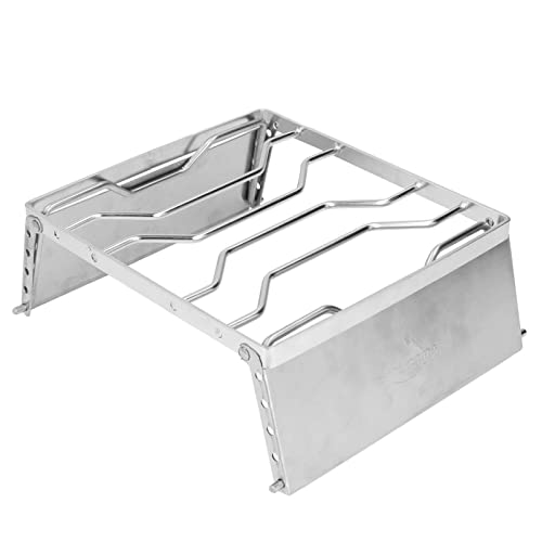 Gaxcent Grillrost Klappbarer Grillgitter Lagerfeuer Grill Tragbar Hitzebeständig Camping Gril Gasgrill mit Handtasche für Grillen Picknick Wandern,Silber