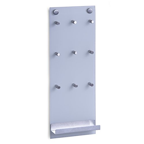 Zeller 13879 Schlüsselbord, Glas/Edelstahl / 15 x 40