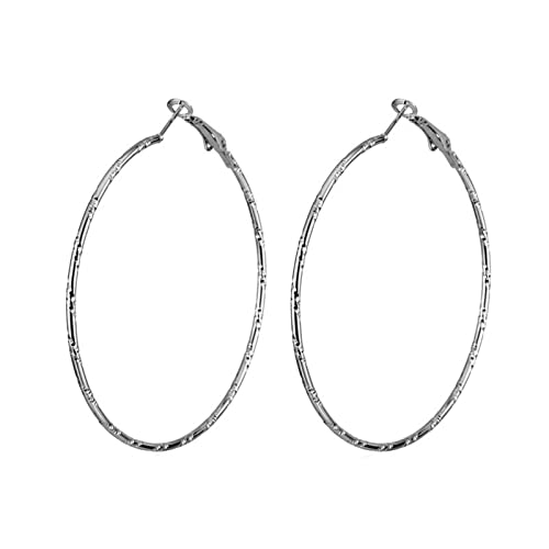 Kreolen Herren, Edelstahl Creolen Silber Großer Kreis 40mm für Damen Herren Silber