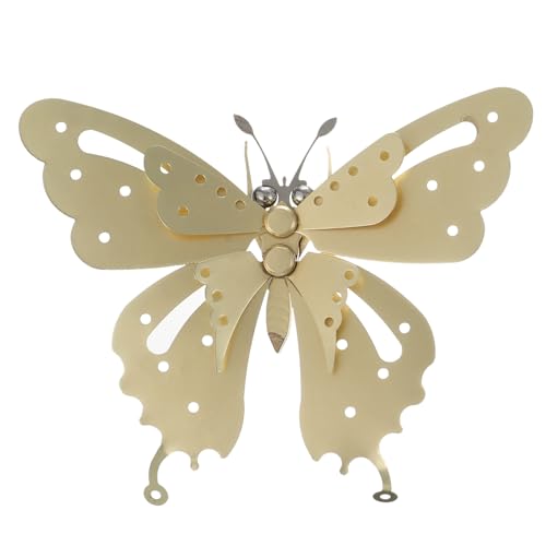 MAGICLULU Schmetterlings ornamente aus Metall groß Schmetterlinge Party realistisch Die schmetterling geburtstag dekorationen Außendekoration Galvanisierter Edelstahl Golden