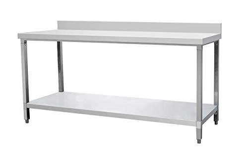 Edelstahltisch GS Multitrade Arbeitstisch 180 cm Küchentisch Edelstahl mit Aufkantung Zerlegetisch, Edelstahltisch:Tisch mit Aufkantung 180