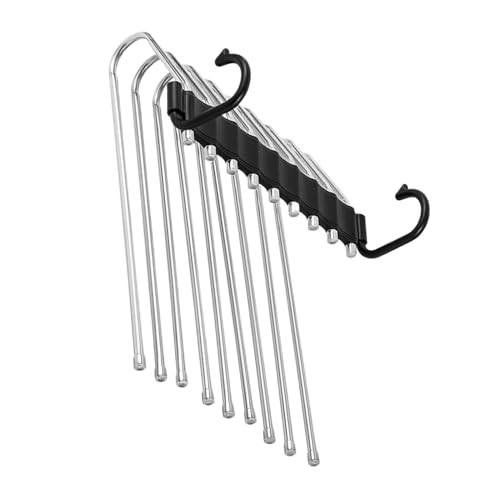 Hosenbügel für Kleiderschrank, Hosenregal, 9-lagig, rutschfest, 9-lagig, Edelstahl, Balkon, Garderobenständer