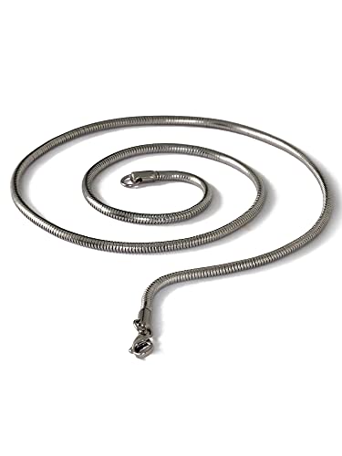 Fly Style Schlangenkette Edelstahl Silber 0.9mm I 1.2mm I 2mm I 3.2mm · Halskette Herren Damen · 41-76cm, Längen:ca. 41.0 cm, Stärke:0.9 mm
