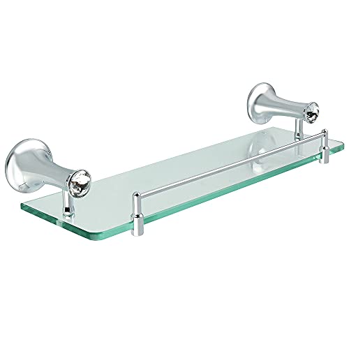NC 40mm Badezimmer Glasregal, 1 Stufig, Modern, Wandmontage, Edelstahl, Rostfrei, Badewanne Dusche Glashalter, Regal, Badezimmerregal