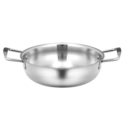 HOUSN Koreanischer Ramen Topf, Gold Hot Pot Brühpfanne Mehrzweck Eintopf Küche Kochtopf Für Gasherd, Induktionsherd 20cm,Silber