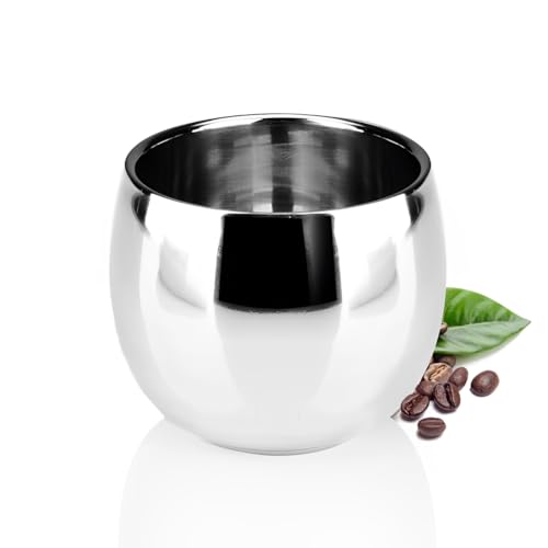 Leopacat Wiederwendbare Metallbecher, Kleine Isolierbecher Klein Edelstahl Becher Tragbar Metallbecher Trinkbecher becher für Outdoor Events Picknicks Party Tee Latte GeträNke Camping Picknick Wandern