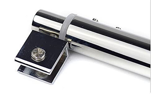 Glashalter,Glasklemmen Badezimmer Glasstütze, Flugzeug Feste, Einstellbare Länge, Duschzubehör Edelstahl Duschglastür Feste Stab/Clip (Size : 400 600mm)