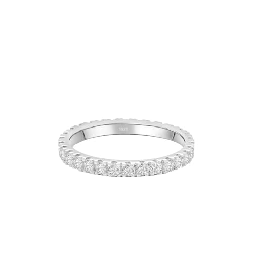Lisandra Scott Eternity Ring Treasure 925 Sterlingsilber mit Zirkonia Kristall Damenring in Silber, Rosegold und Gold für Damen, Frauen mit Funkelnden Steinen Breit (56, Silber)