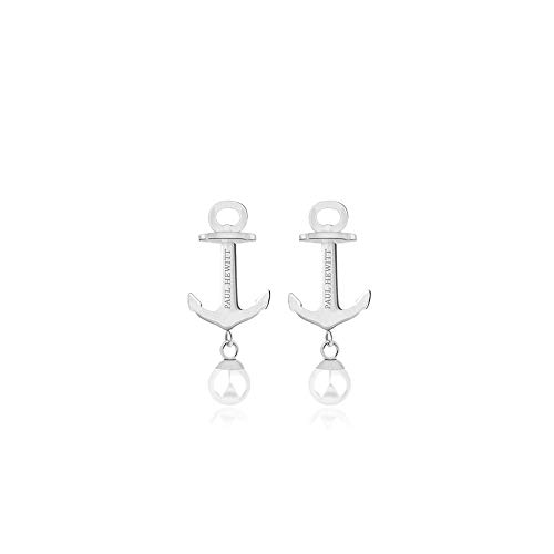 PAUL HEWITT Damen Ohrstecker Anchor Pearl Ohrringe Anker aus Edelstahl mit Perle (Silber/Perle)