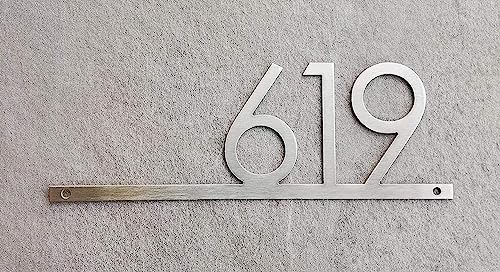 GUIZZO Creart - Edelstahl Hausnummer Buchstabe - 30x11H cm - Zeichen/und Buchstaben D - Hausnummern, Handgefertigt, Hausnummer Türschild und Namensschild Made in Italy