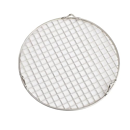 Rundes Grillnetz aus Edelstahl, Haus mit Füßen Grill, Außengrill Holzkohlegrill Netz, Grill Abtropfgitter (33CM)