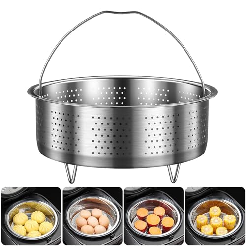 HOUSN Dampfgarer Einsatz, Edelstahl Dampfgarer, Kochen Gemüse Dampfkorb, Topf Dampfkorb, für Dünsten von Gemüse Früchte Eier, für Töpfe Pfannen Reiskocher, Topfeinsatz,Silber,14cm