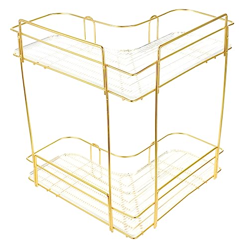 Beatifufu 1 Satz Mehrschichtiger Aufbewahrungsregale, Eck-badezimmerregale, Desktop-glashalter, Badezimmer-arbeitsplattenregale