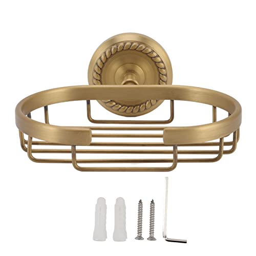 PRTECY Wandmontierte Seifenschale Gold Seifenkorb Twisted Pattern Design Antiker Seifenschalenhalter für Im Badezimmer