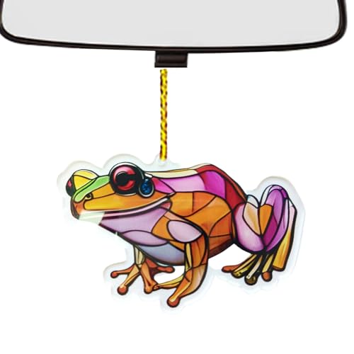 Bunte Frosch-Dekoration, niedlich, Edelstahl, Frosch-Dekoration, 9,5 cm, bezaubernde Ornamente, kompakte Heimdekoration für Wohnzimmer, Schlafzimmer, Dining