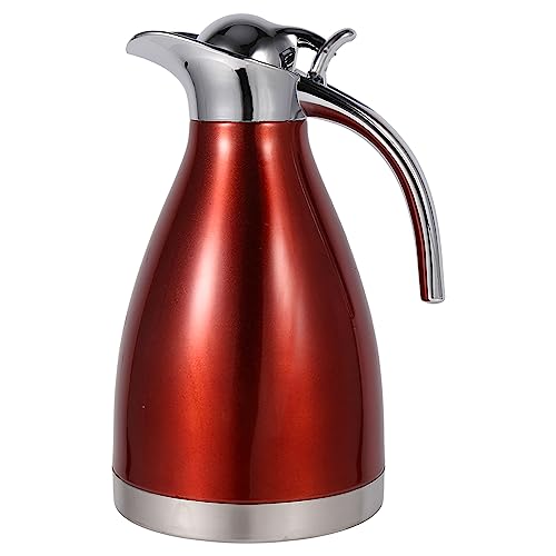  Thermoflasche, Doppelwandiger, Vakuumisolierter Wasserbecher, Kaffee, Auslaufsichere Metallflasche für Wasser, Kaffee, Tee(1.5L Kunststoffgriff Typ A rot)
