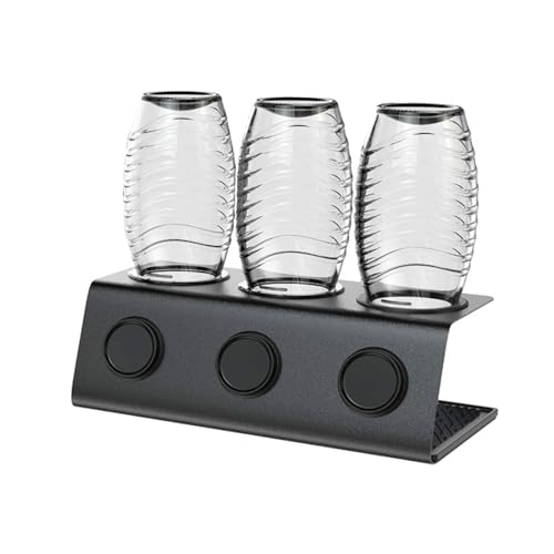 HOUSN Edelstahl Flaschenhalter 3er Abtropfhalter Glasflaschen Abtropfständer Schwarz Flasche Abtropfhalter Kantenschutz mit Flaschenbürste Abtropfmatte Abtropfgestell,Schwarz