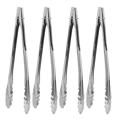 Küchenzange, Kochzange, Verschließbare Lebensmittelzange aus Metall, Rutschfester Griff, Geeignet Zum, Salat,, Braten, Backen