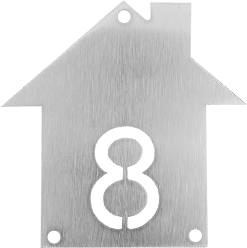 GUIZZO Creart - Hausnummer Außen aus Edelstahl, Türschild Personalisiert mit Hausnummern und Löchern, Personalisiertes Namensschild Haustür, Verwendung Außen, Made in Italy 12 × 12 cm