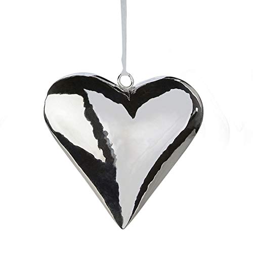 formano Deko Herz zum Hängen, 15 cm, Silber - Hängedeko, Herz, Edelstahl, Valentinstag