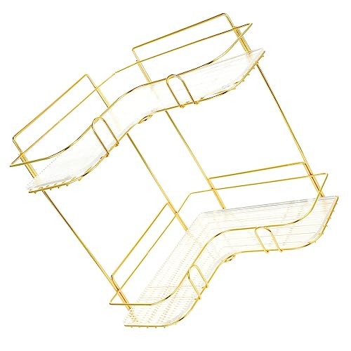 Zerodeko 1 Satz Eckregal Glashalter Für Das Badezimmer Gewürzorganisator Für Die Küche Badezimmerhalterständer Badezimmer-arbeitsplattenhalter Rostfreier Stahl Krug Mehrschichtig