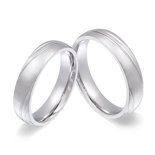 Juwelier Schönschmied - Unisex Partnerringe Freundschaftsringe Trauringe Sercer Edelstahl 52-56 126HHac - Kostenlose Wunschgravur mit AMAZON KONFIGURATOR online gestalten!