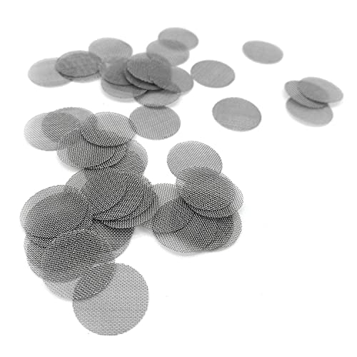 Jieddey Einlegesiebe aus Stahl,100 Stück Vaporizer Siebe Pfeifensiebfilter Edelstahl Pfeife Sieb Filter Pfeifen-Shisha Screen Rohr Filterung Rauchen für Tabak-Pfeifen 2cm