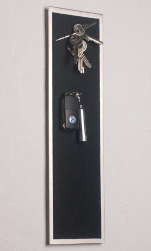 FLUX-objects Magnet - Schlüsselbrett aus Edelstahl (42 x 12 cm), mit Filz in Schwarz