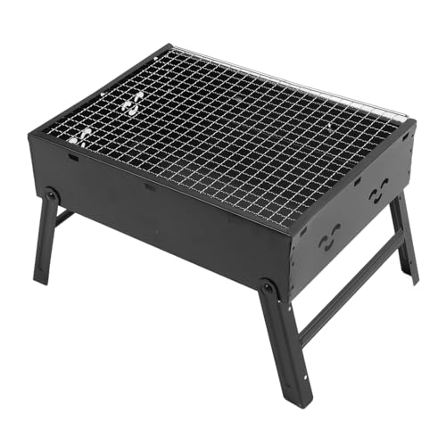 Tragbarer Holzkohlegrill, Camping Grill, Faltbarer Edelstahl BBQ Grill für Outdoor Hinterhof Kochen, Camping Picknicks
