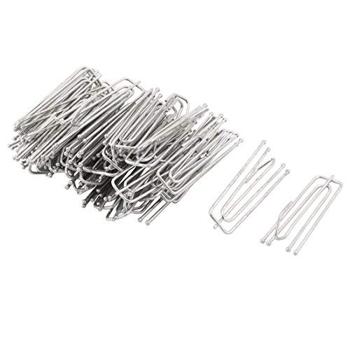 N/A Edelstahl Büro zu Hause Fenster Draperie Vorhang Faltenvorhang Haken Kleiderbügel 50 Stück Silber Ton