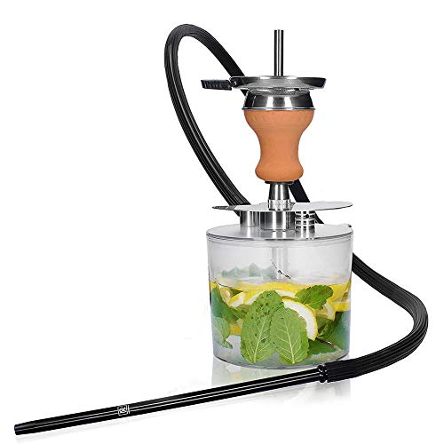 SETSCZY Shisha Set, Mini Shisha Edelstahl, leichte Acryl Shisha to Go, Shisha Shisha Stall, Komplettset mit Tasche Kaminkopf-Set für Familien, Hotels