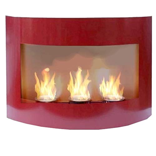 Bioethanol- und Brenngel-Kamin Luna - Rot pulverbeschichtet