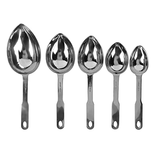 JOROBURO 5-teiliges Suppenlöffel-Set, Edelstahl-Löffel mit Langem Griff, Ergonomische Schöpfkelle mit Heller Oberfläche, Langlebiges Koch-Suppenkelle-Löffel-Set für Zuhause, Küche, Party, Outdoor
