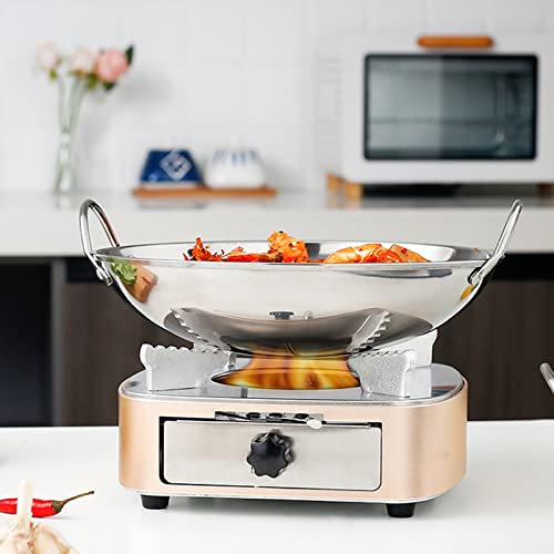 Tragbare Spirituskocher für Innenräume Campingkocher mit Topf Campingherd aus für Innenraum,Outdoor Camping Spiritus kocher,Flamme Einstellbar Hot Pot Set,Kochtopf für Küche,Camping,B