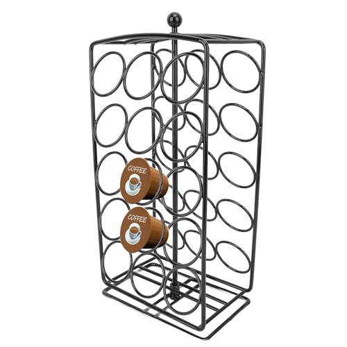 JOROBURO Kaffeepadhalter, Vormontierter, um 360 Grad Drehbar, 30 Fächer, Kaffeekapselständer, Kaffeepadhalter, Aufbewahrung, Organizer, Ständer, Kaffeekapsel, Vertikales für Café