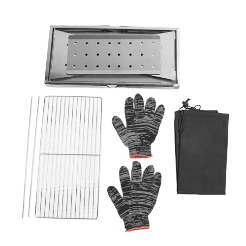 Barbecue-Grill Camping, Tragbarer Holzkohlegrill, Multifunktionaler, Zusammenklappbarer Holzkohlegrill aus Edelstahl Partys