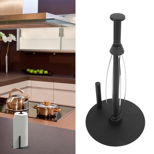 Papierhandtuchhalter für die, Schwarzer Papierhandtuchhalter aus, Einhändig Reißbarer Küchenpapierhandtuchhalter mit Stabiler, Beschwerter Basis für die Organisation in Küche U