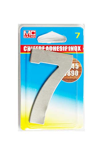 MC Bazard Zahl selbstklebend Edelstahl – 7 – 8 cm
