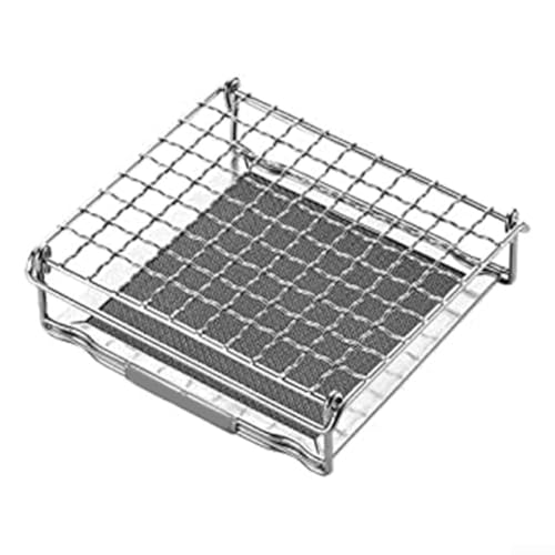 Homeponnew Tragbarer 304 Edelstahl Camping Brot Toaster Faltbar BBQ Grill Rack mit Infrarot Wärmeverteilung für Outdoor Kochen Wandern Picknicks Rucksackreisen Camping Ausrüstung
