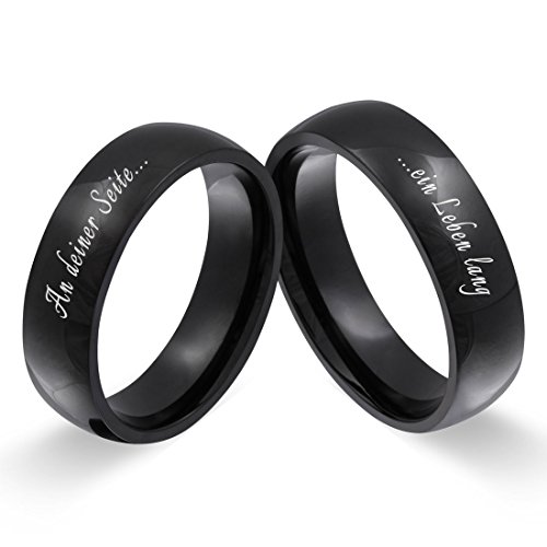 Juwelier Schönschmied Trauringe Partnerringe Eheringe - inkl. WUNSCHGRAVUR - Edelstahl 50-68 148HHac - mit AMAZON KONFIGURATOR direkt online gestalten !