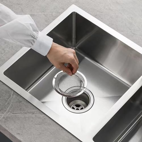 HOUSN 10Stück Abflusssieb   Sieb für Spülbecken mit Griff, Abflusssieb Küchenspüle, Spülbecken Sieb Verstopfungsschutz Küche Abfluss Spüle (11 x 8 x 2 cm),Silber
